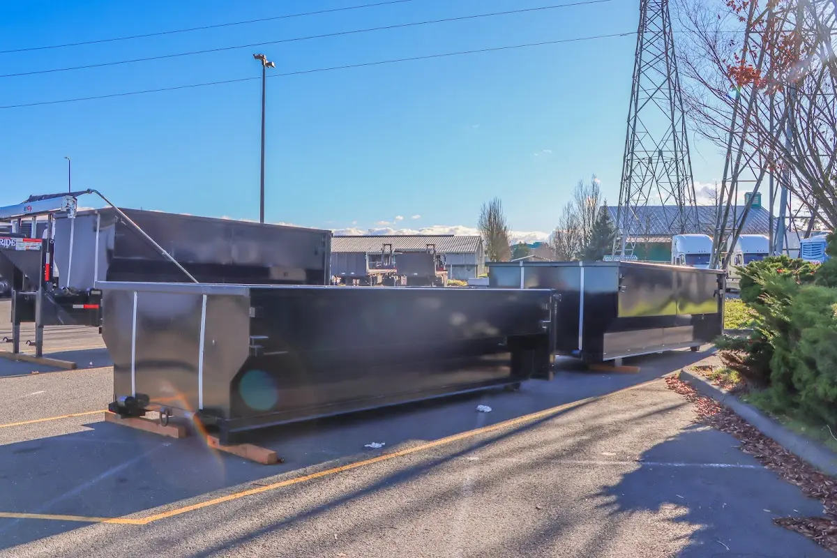Roll-off dumpster ready for waste disposal at job site for 2 Yard Dumpster Rental in Breckenridge
